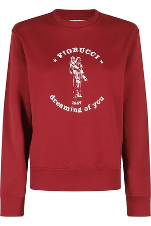 Fiorucci Bluzy, Kobieta, Czerwony, S, Bordowy bluza z nadrukiem na przodzie