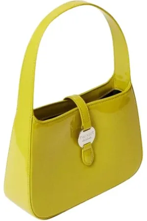 Twin-Set Torebki, Kobieta, Zielony, ONE SIZE, Lśniąca torba Hobo z zapięciem na pasek
