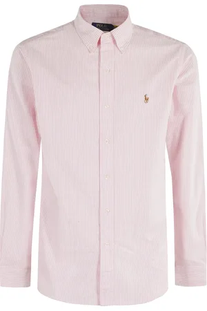 Ralph Lauren Koszule, Mężczyzna, Różowy, XL, Paski Bawełniana Koszula Sportowa z Długim Rękawem