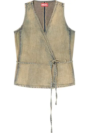 Diesel Koszulki, Kobieta, Beżowy, M, Top w stylu De-Vern