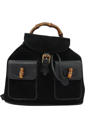 Gucci Pre-owned, Kobieta, Czarny, ONE SIZE, Skóra, Pre-owned Suede backpacks