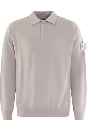 Stone Island Bluzy, Mężczyzna, Szary, L, Monochromatyczna Koszula z Logo Szara