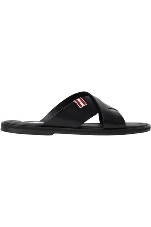 Bally Buty, Mężczyzna, Czarny, 43 EU, Stylowe Skórzane Sandały Styl Casual
