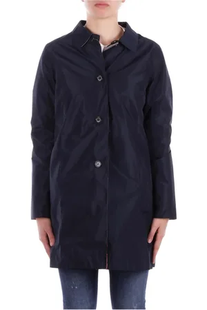 Barbour Płaszcze, Kobieta, Niebieski, M, Niebieski Reversible Płaszcz Logo Przód Guzik