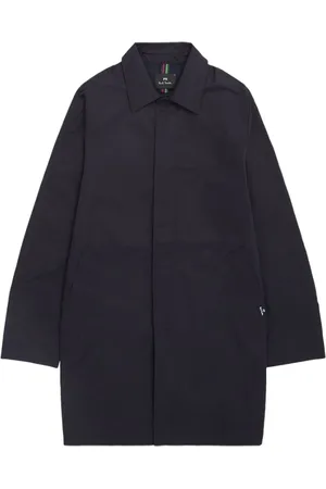 Paul Smith Płaszcze, Mężczyzna, Niebieski, M, Nylon, Granatowy Płaszcz z Bawełny i Nylonu