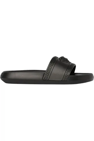 VERSACE Buty, Mężczyzna, Czarny, 44 EU, Stylowe czarne sandały letnie