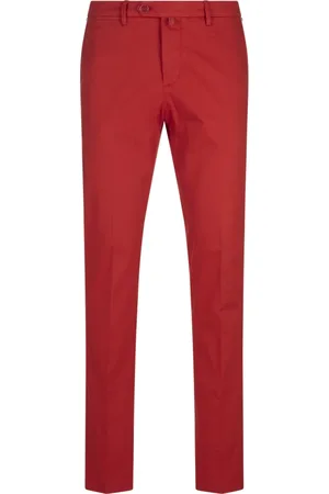 Kiton Spodnie, Mężczyzna, Czerwony, W35, Czerwone Jeansyy z Bawełny Elastanowej