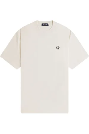 Fred Perry Koszulki, Mężczyzna, Beżowy, L, Bawełna, Haftowana koszulka Champion w beżu