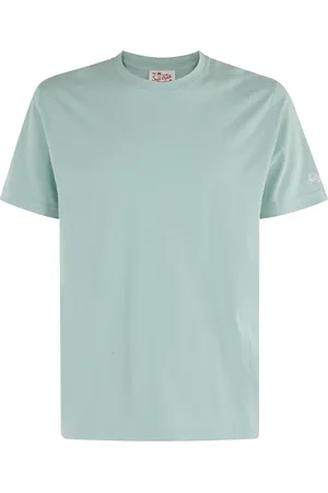 MC2 SAINT BARTH Koszulki, Mężczyzna, Zielony, 2XL, Zielony T-shirt z żebrowanym dekoltem i krótkim rękawem