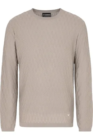 Emporio Armani Swetry, Mężczyzna, brązowy, L, Luksusowy Sweter z Wzorem