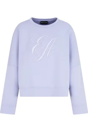 Emporio Armani Bluzy, Kobieta, Fioletowy, L, Sweter z monogramem