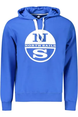 North Sails Bluzy, Mężczyzna, Niebieski, XL, Bawełna, Niebieski Bawełniany Hoodie dla Mężczyzn