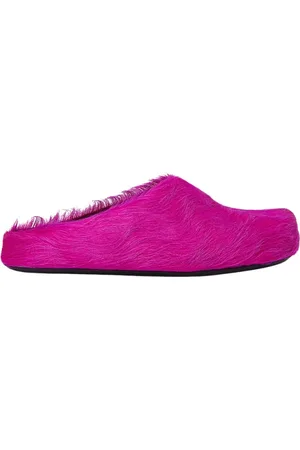 Marni Buty, Mężczyzna, Różowy, 41 EU, Skóra, Skórzane Saboty z Okrągłym Nosem