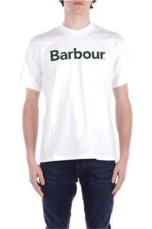 Barbour Koszulki, Mężczyzna, Biały, L, Białe T-shirty i Pola Logo Przód