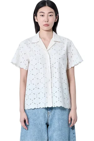 Moncler Bluzki, Kobieta, Biały, XS, Koronkowa koszula z guzikami