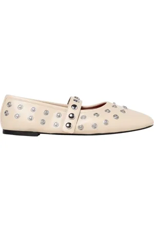 Stella McCartney Buty, Kobieta, Beżowy, 39 EU, Żółto-Kremowe Studded Ballerina Flats