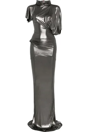 Rick Owens Sukienki, Kobieta, Szary, M, Elegancka Sukienka Gunmetalowa
