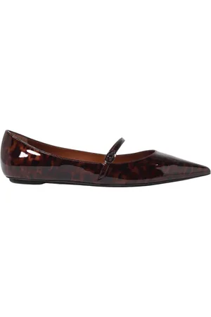 Stuart Weitzman Buty, Kobieta, brązowy, 37 1/2 EU, Klasyczne Brązowe Baletki z Lakierowanej Skóry