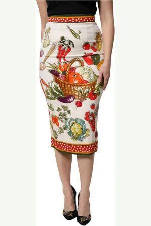 Dolce & Gabbana Spódnice, Kobieta, Wielobarwność, XS, Wielokolorowa spódnica ołówkowa o wysokim stanie midi