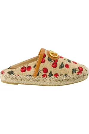 VALENTINO GARAVANI Buty, Kobieta, Beżowy, 37 EU, Len, Cherryfic Raffia Mules Wiosna-Lato 2025