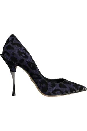 Dolce & Gabbana Buty, Kobieta, Fioletowy, 37 EU, Violet Leopard Lurex High Heels Obcasy