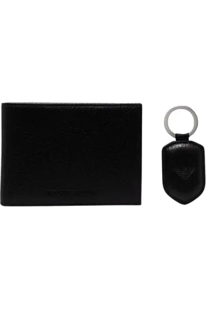 Emporio Armani Akcesoria, Mężczyzna, Czarny, ONE SIZE, Czarny Portfel Na Klucze Zestaw
