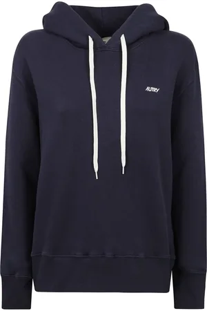 Autry Bluzy, Kobieta, Niebieski, XL, Bluza z kapturem i haftowanym logo
