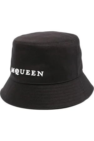 Alexander McQueen Akcesoria, Mężczyzna, Czarny, S, Czarny płaski koronka wąski rondo kapelusz