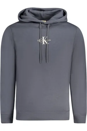 Calvin Klein Bluzy, Mężczyzna, Niebieski, L, Niebieski Bawełniany Sweter