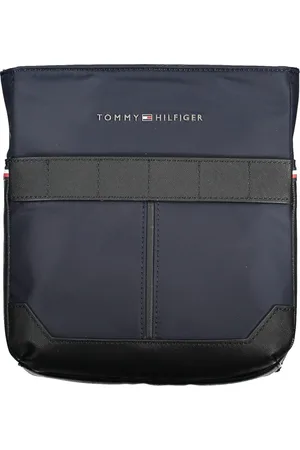 Tommy Hilfiger Torebki, Mężczyzna, Niebieski, ONE SIZE, Niebieska Torba na Ramię z Zamknięciem na Zamek