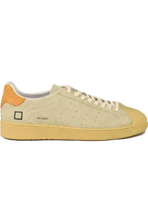 D.A.T.E. Buty, Mężczyzna, Beżowy, 45 EU, Skórzane trampki z podeszwą z gumy