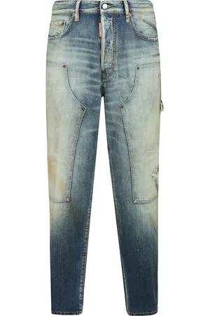 Dsquared2 Jeansy, Mężczyzna, Niebieski, S, Luźne Dżinsy Proste Nogi