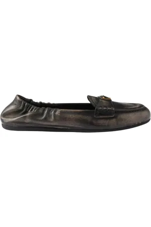 Prada Buty, Kobieta, Czarny, 40 EU, Czarne Skórzane Lordsy Eleganckie Baletki