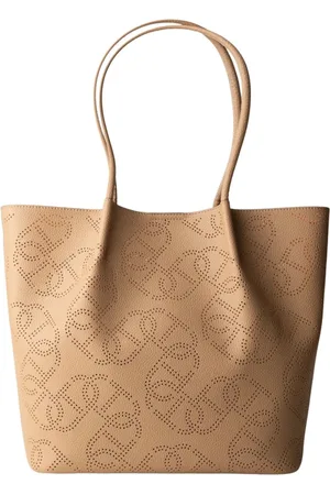 Twin-Set Torebki, Kobieta, Beżowy, ONE SIZE, Torba z logo z perforacją