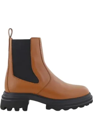 Hogan Buty, Kobieta, brązowy, 39 EU, Skórzane Botki dla Kobiet