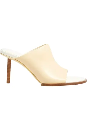 Jacquemus Buty, Kobieta, Biały, 38 EU, Kremowe klapki na szpilce Rond Carre