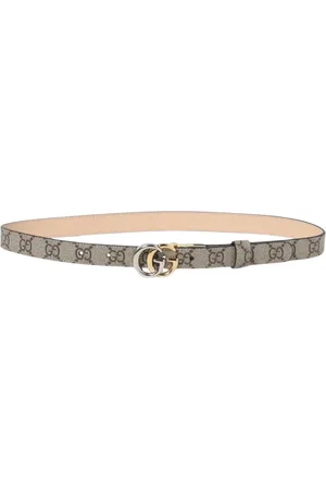 Gucci Akcesoria, Kobieta, Beżowy, 85 CM, Klasyczny Beżowy Pasek z Kanwy