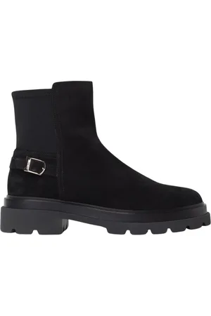 santoni Buty, Kobieta, Czarny, 40 EU, Zamsz, Czarne Zamszowe Botki z Klamrą