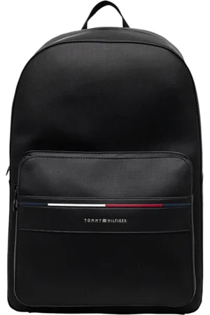 Tommy Hilfiger Torebki, Mężczyzna, Czarny, ONE SIZE, Plecak z nadrukiem i kieszeniami na zamek