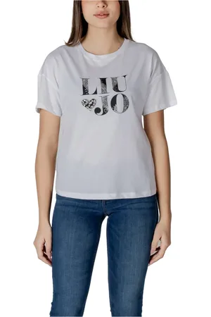 Liu Jo Koszulki, Kobieta, Biały, S, Bawełna, Bawełniany T-shirt z krótkim rękawem