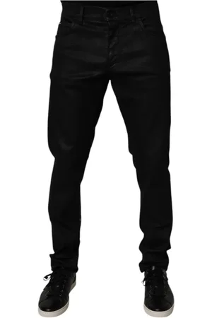 Dolce & Gabbana Jeansy, Mężczyzna, Czarny, M, Czarne Skinny Jeansyy z Logo