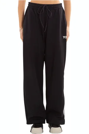 Y-3 Spodnie, Kobieta, Czarny, M, Czarne Spodnie 3-Stripes
