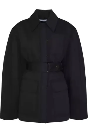Jacquemus Kurtki, Kobieta, Czarny, 2XS, Czarna Kurtka Le Blouson Bari