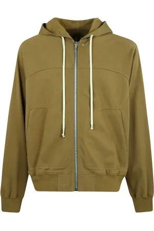 Rick Owens Bluzy, Mężczyzna, Zielony, L, Windbreaker Swetry & Bluzy z kapturem