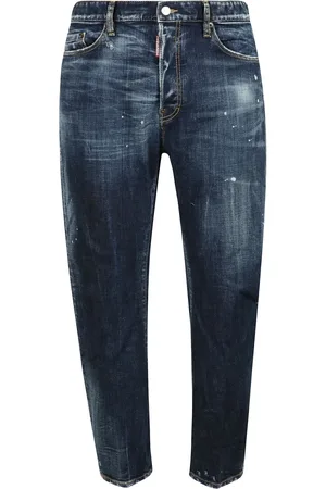 Dsquared2 Jeansy, Mężczyzna, Niebieski, 2XL, Denim, Jeansyy z Denimu ze Stretchem i Ukrytym Zapięciem na Guziki