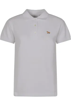 Maison Kitsuné Koszulki, Kobieta, Biały, S, Biały Baby Fox Patch Polo