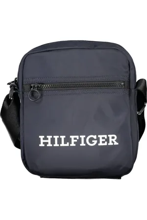 Tommy Hilfiger Torebki, Mężczyzna, Niebieski, ONE SIZE, Niebieska Torba Męska Kontrastowe Detale
