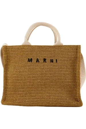 Marni Torebki, Kobieta, brązowy, ONE SIZE, Bawełna, Letnia Torba z Rafii