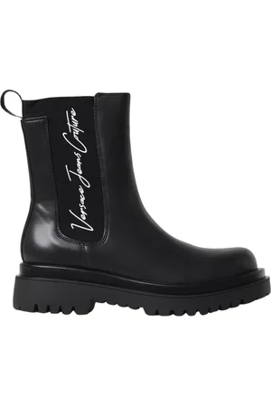 VERSACE Buty, Kobieta, Czarny, 39 EU, Czarne Chelsea Botki Signature Design