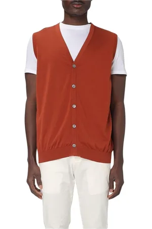 DRUMOHR Swetry, Mężczyzna, Pomarańczowy, L, Navy Suit Vest Cotton Sweater